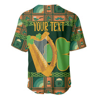 Personalized Ireland Christmas Baseball Jersey Irish Harp With Lucky Shamrock - Wonder Print Shop