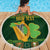 Personalized Ireland Christmas Beach Blanket Irish Harp With Lucky Shamrock - Wonder Print Shop