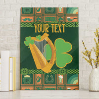 Personalized Ireland Christmas Canvas Wall Art Irish Harp With Lucky Shamrock - Wonder Print Shop