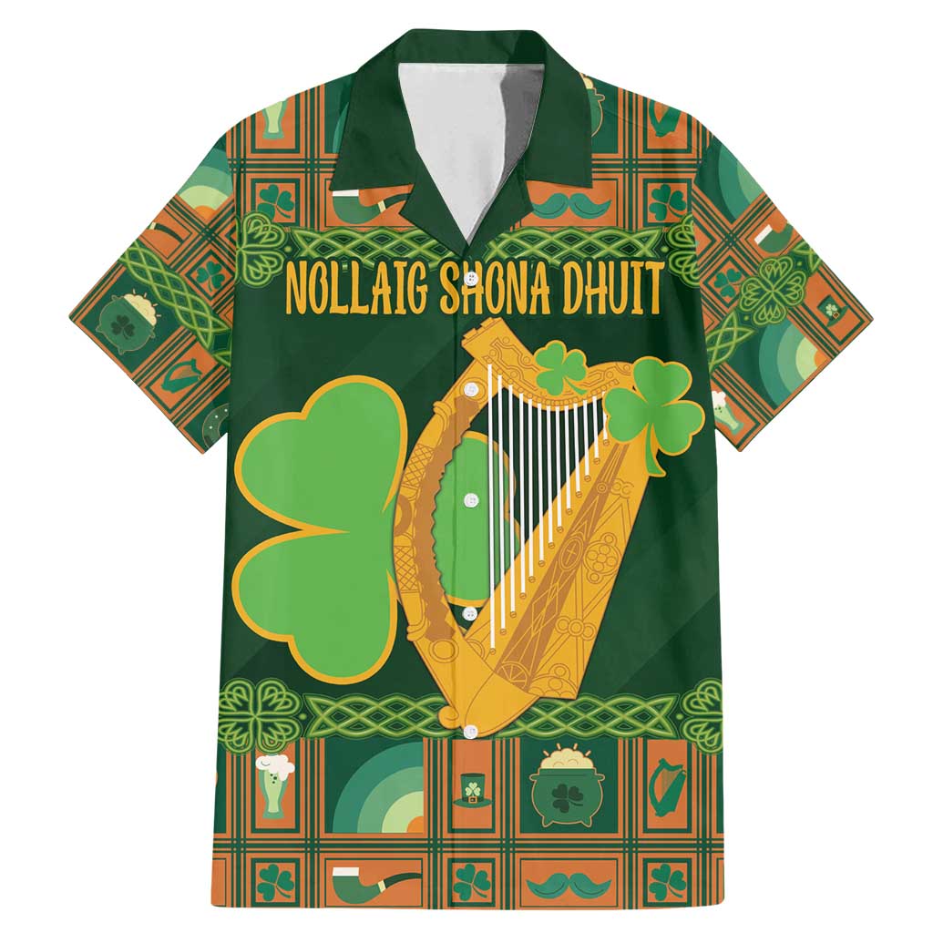 Personalized Ireland Christmas Family Matching Mermaid Dress and Hawaiian Shirt Irish Harp With Lucky Shamrock - Wonder Print Shop