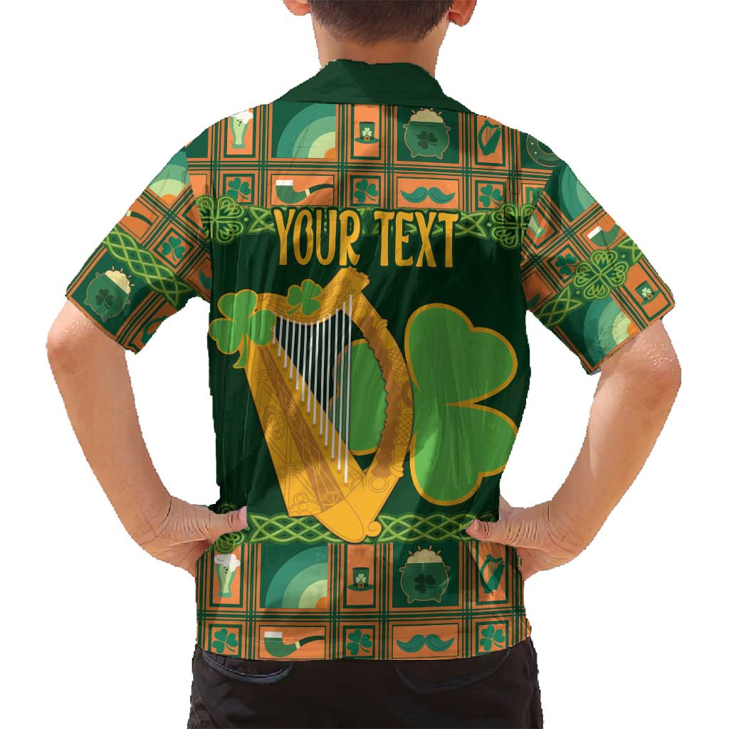 Personalized Ireland Christmas Family Matching Puletasi and Hawaiian Shirt Irish Harp With Lucky Shamrock - Wonder Print Shop