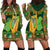 Personalized Ireland Christmas Hoodie Dress Irish Harp With Lucky Shamrock - Wonder Print Shop