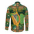 Personalized Ireland Christmas Long Sleeve Button Shirt Irish Harp With Lucky Shamrock - Wonder Print Shop