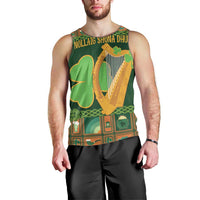 Personalized Ireland Christmas Men Tank Top Irish Harp With Lucky Shamrock - Wonder Print Shop