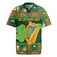 Personalized Ireland Christmas Rugby Jersey Irish Harp With Lucky Shamrock - Wonder Print Shop