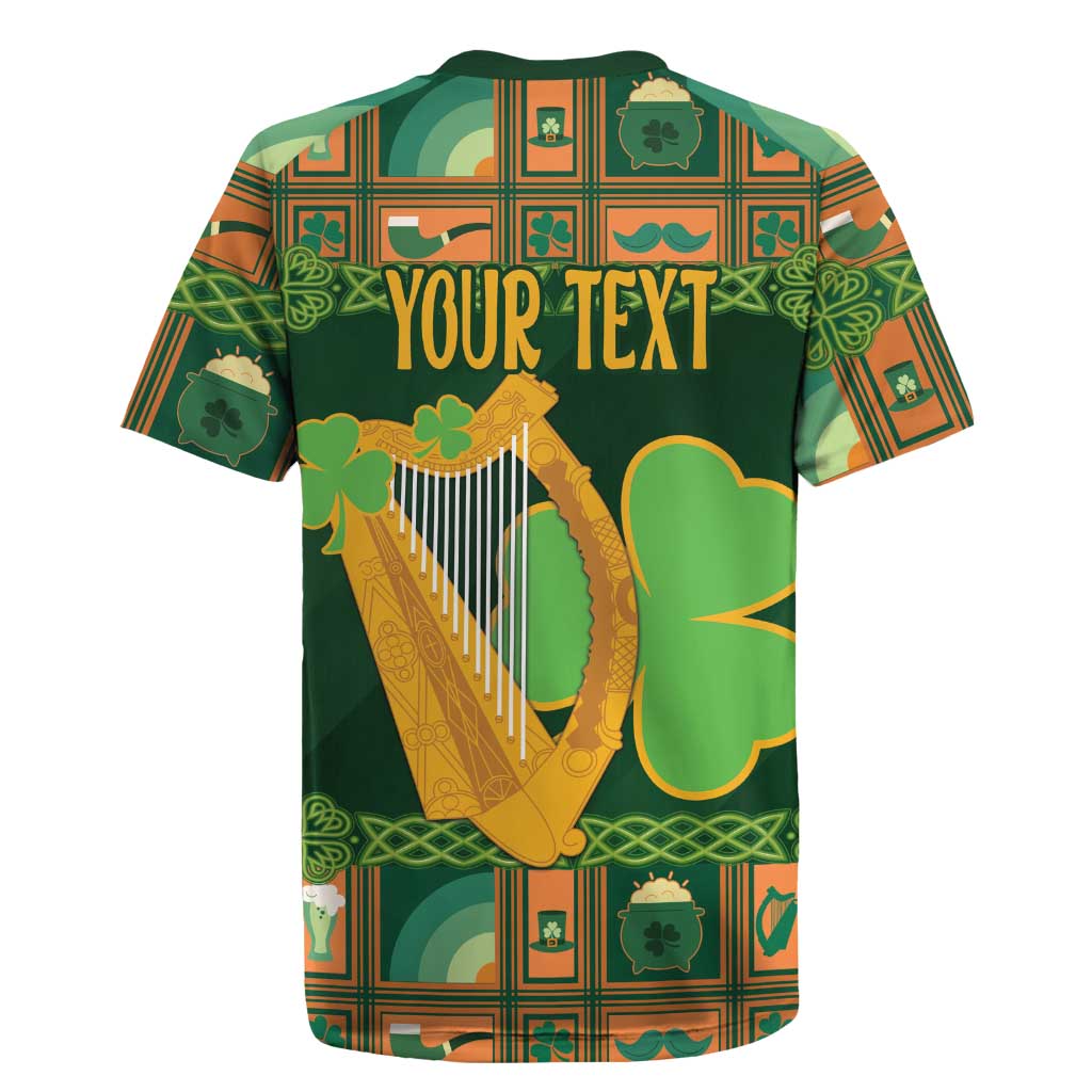 Personalized Ireland Christmas Rugby Jersey Irish Harp With Lucky Shamrock - Wonder Print Shop