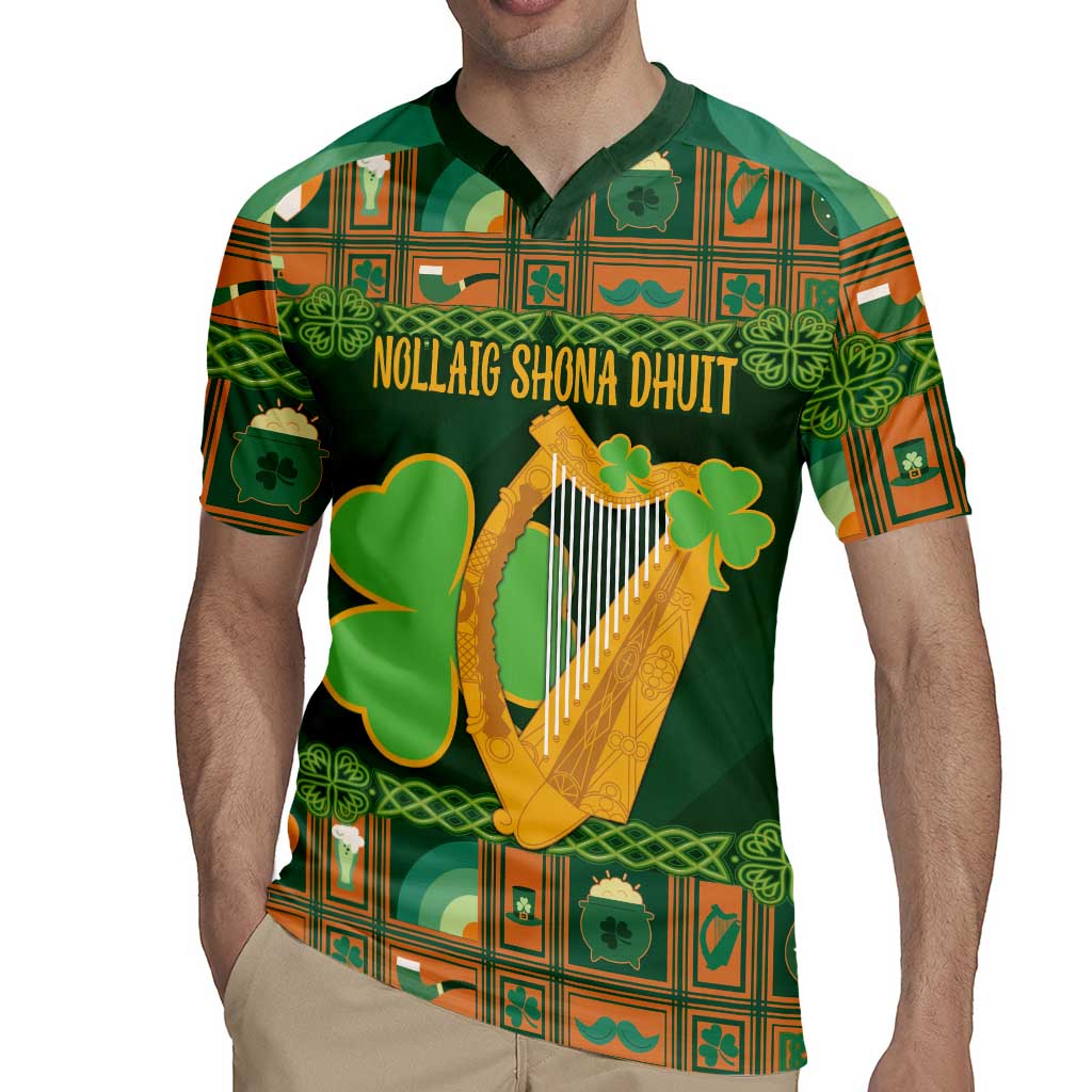 Personalized Ireland Christmas Rugby Jersey Irish Harp With Lucky Shamrock - Wonder Print Shop