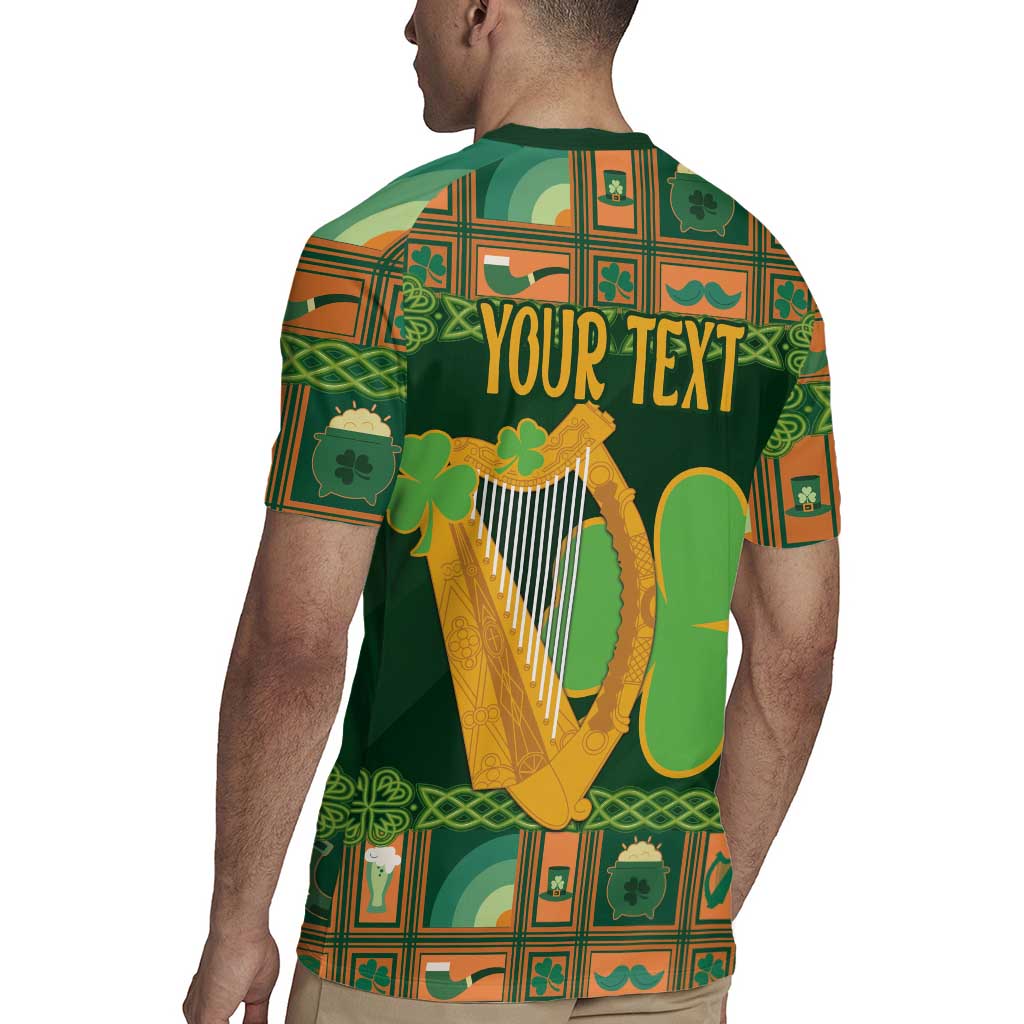 Personalized Ireland Christmas Rugby Jersey Irish Harp With Lucky Shamrock - Wonder Print Shop