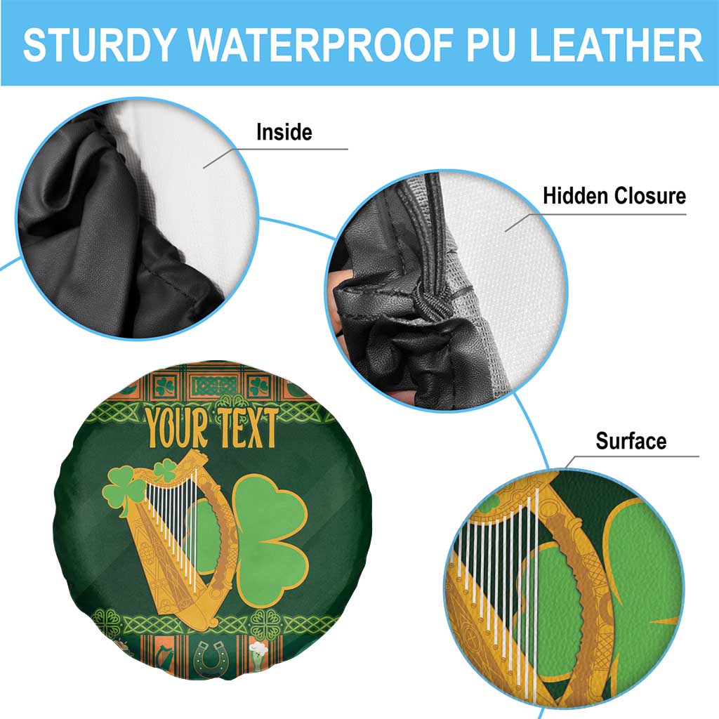 Personalized Ireland Christmas Spare Tire Cover Irish Harp With Lucky Shamrock - Wonder Print Shop