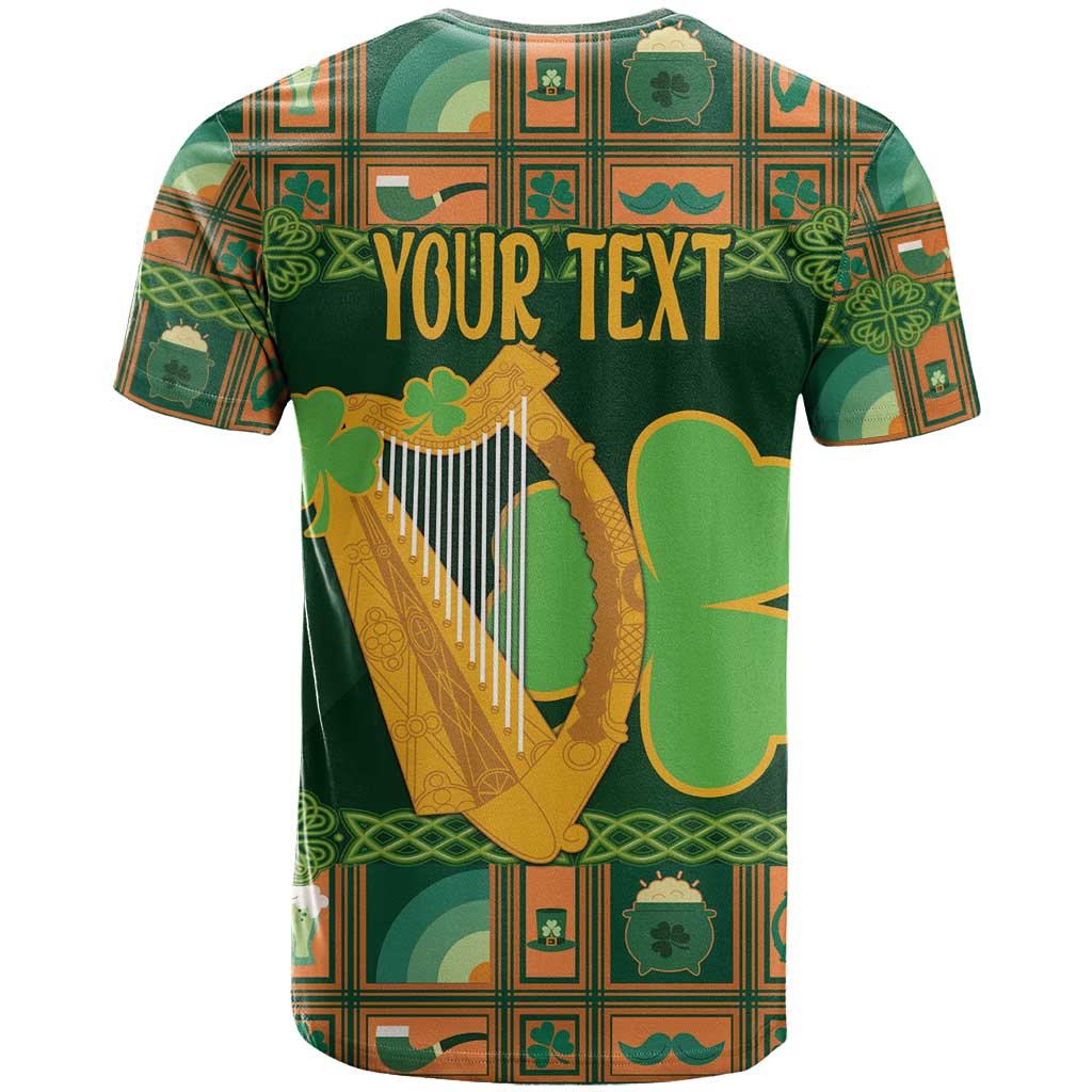 Personalized Ireland Christmas T Shirt Irish Harp With Lucky Shamrock - Wonder Print Shop