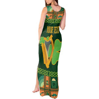 Personalized Ireland Christmas Tank Maxi Dress Irish Harp With Lucky Shamrock - Wonder Print Shop