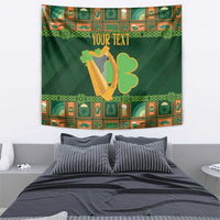Personalized Ireland Christmas Tapestry Irish Harp With Lucky Shamrock - Wonder Print Shop