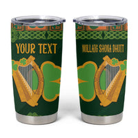Personalized Ireland Christmas Tumbler Cup Irish Harp With Lucky Shamrock - Wonder Print Shop