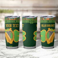 Personalized Ireland Christmas Tumbler Cup Irish Harp With Lucky Shamrock - Wonder Print Shop