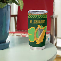 Personalized Ireland Christmas Tumbler Cup Irish Harp With Lucky Shamrock - Wonder Print Shop