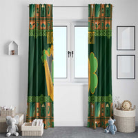 Personalized Ireland Christmas Window Curtain Irish Harp With Lucky Shamrock - Wonder Print Shop