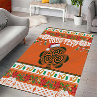 Personalized Ireland Christmas Area Rug Irish Shamrock Celtic Nollaig Shona Dhuit - Wonder Print Shop