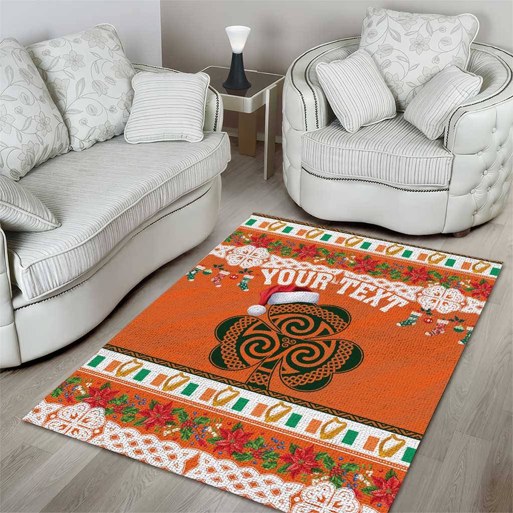 Personalized Ireland Christmas Area Rug Irish Shamrock Celtic Nollaig Shona Dhuit - Wonder Print Shop
