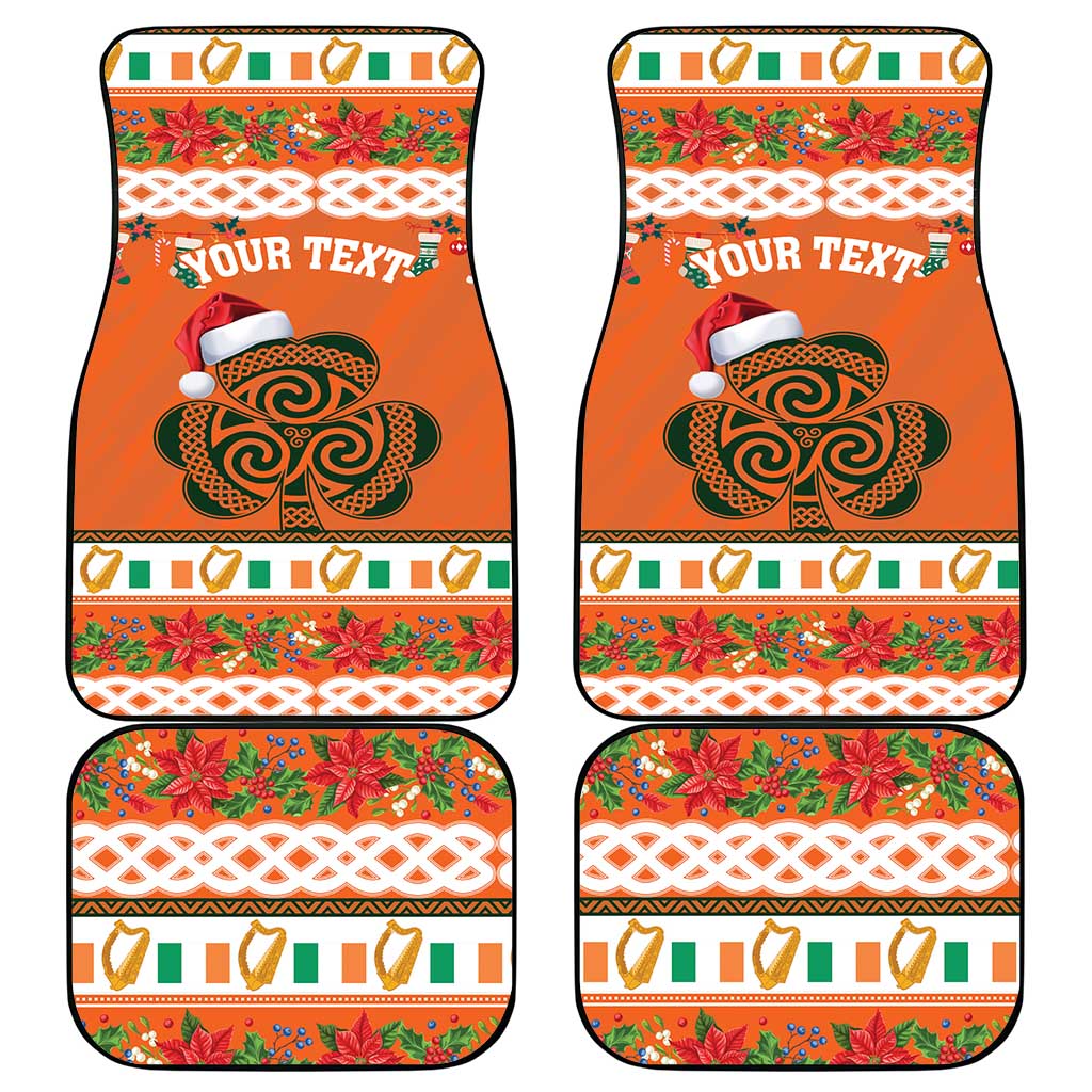 Personalized Ireland Christmas Car Mats Irish Shamrock Celtic Nollaig Shona Dhuit - Wonder Print Shop