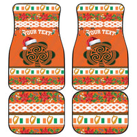 Personalized Ireland Christmas Car Mats Irish Shamrock Celtic Nollaig Shona Dhuit - Wonder Print Shop