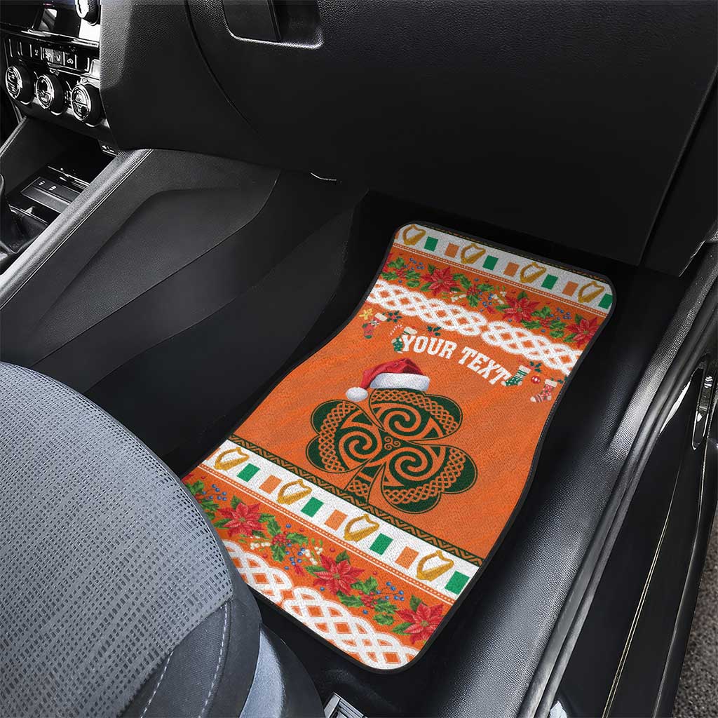 Personalized Ireland Christmas Car Mats Irish Shamrock Celtic Nollaig Shona Dhuit - Wonder Print Shop