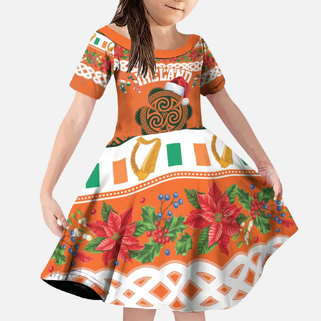 Personalized Ireland Christmas Family Matching Long Sleeve Bodycon Dress and Hawaiian Shirt Irish Shamrock Celtic Nollaig Shona Dhuit - Wonder Print Shop