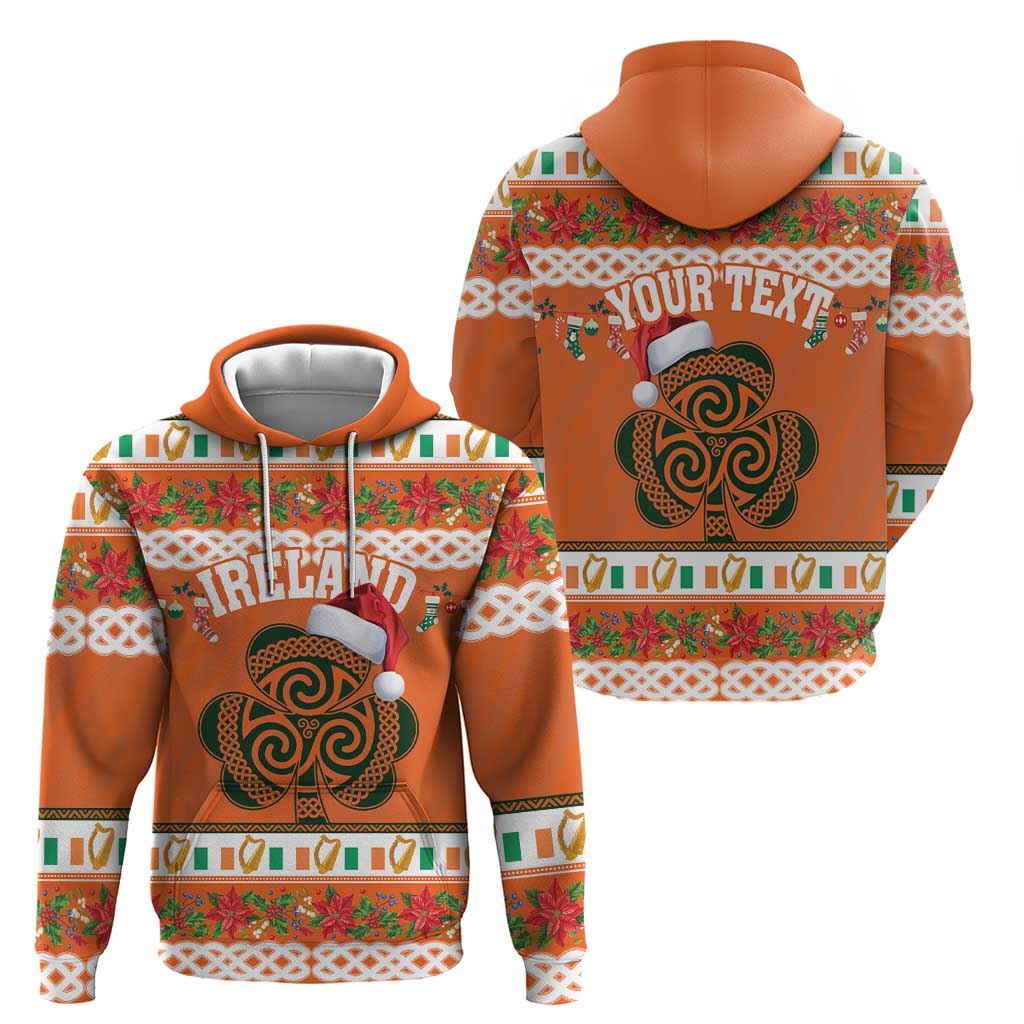 Personalized Ireland Christmas Hoodie Irish Shamrock Celtic Nollaig Shona Dhuit - Wonder Print Shop