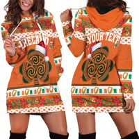 Personalized Ireland Christmas Hoodie Dress Irish Shamrock Celtic Nollaig Shona Dhuit - Wonder Print Shop