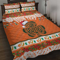 Personalized Ireland Christmas Quilt Bed Set Irish Shamrock Celtic Nollaig Shona Dhuit - Wonder Print Shop
