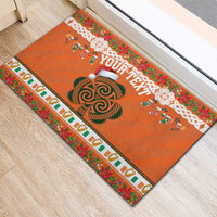 Personalized Ireland Christmas Rubber Doormat Irish Shamrock Celtic Nollaig Shona Dhuit - Wonder Print Shop