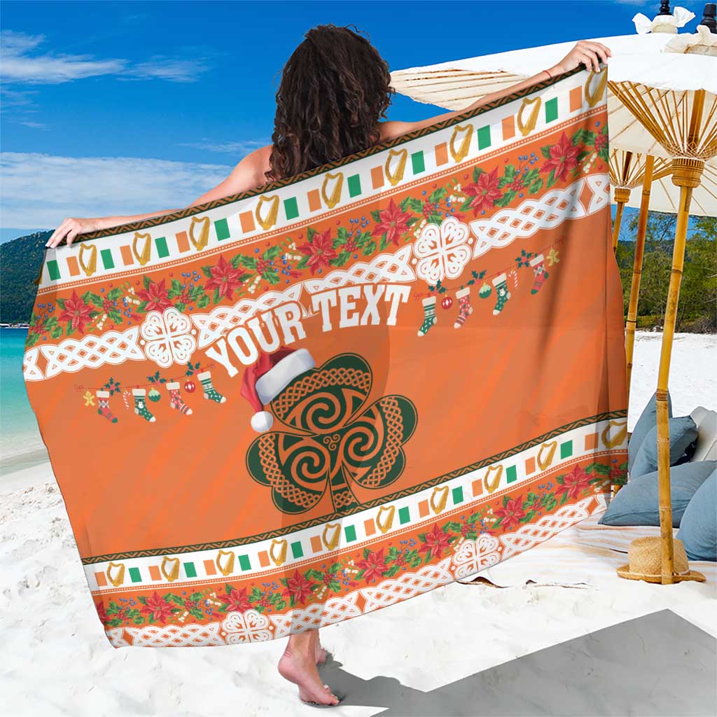 Personalized Ireland Christmas Sarong Irish Shamrock Celtic Nollaig Shona Dhuit - Wonder Print Shop