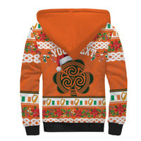 Personalized Ireland Christmas Sherpa Hoodie Irish Shamrock Celtic Nollaig Shona Dhuit - Wonder Print Shop