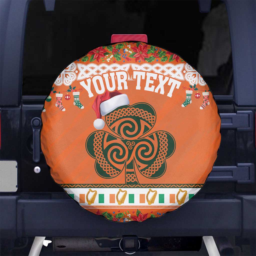 Personalized Ireland Christmas Spare Tire Cover Irish Shamrock Celtic Nollaig Shona Dhuit - Wonder Print Shop