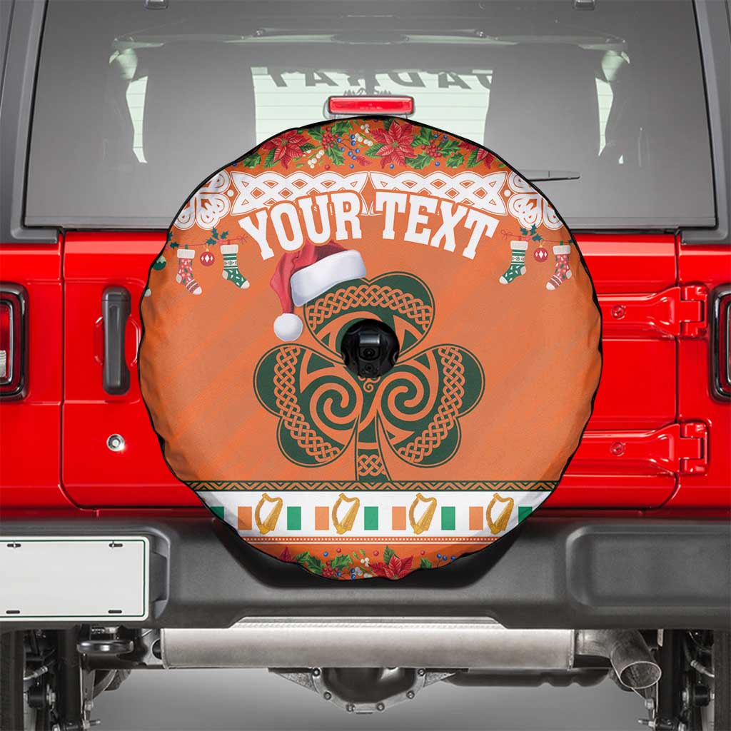 Personalized Ireland Christmas Spare Tire Cover Irish Shamrock Celtic Nollaig Shona Dhuit - Wonder Print Shop