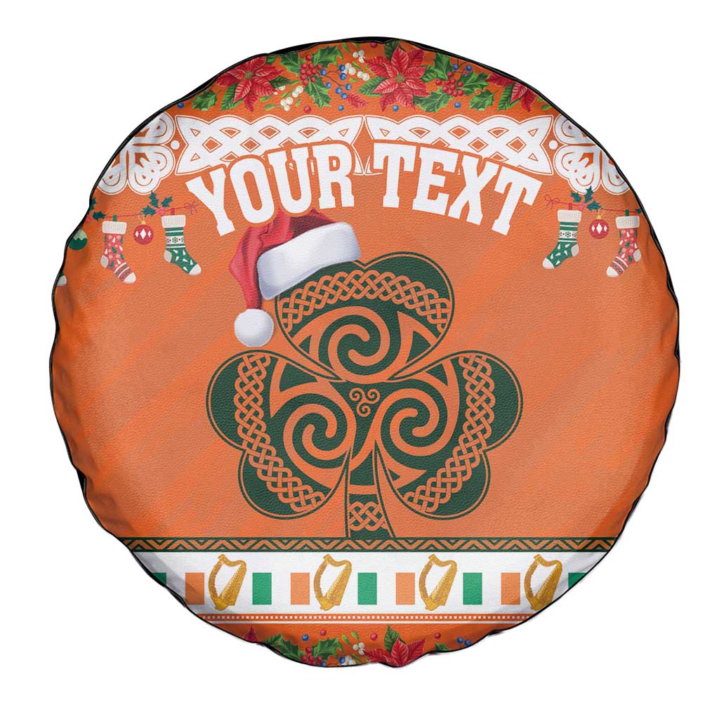 Personalized Ireland Christmas Spare Tire Cover Irish Shamrock Celtic Nollaig Shona Dhuit - Wonder Print Shop