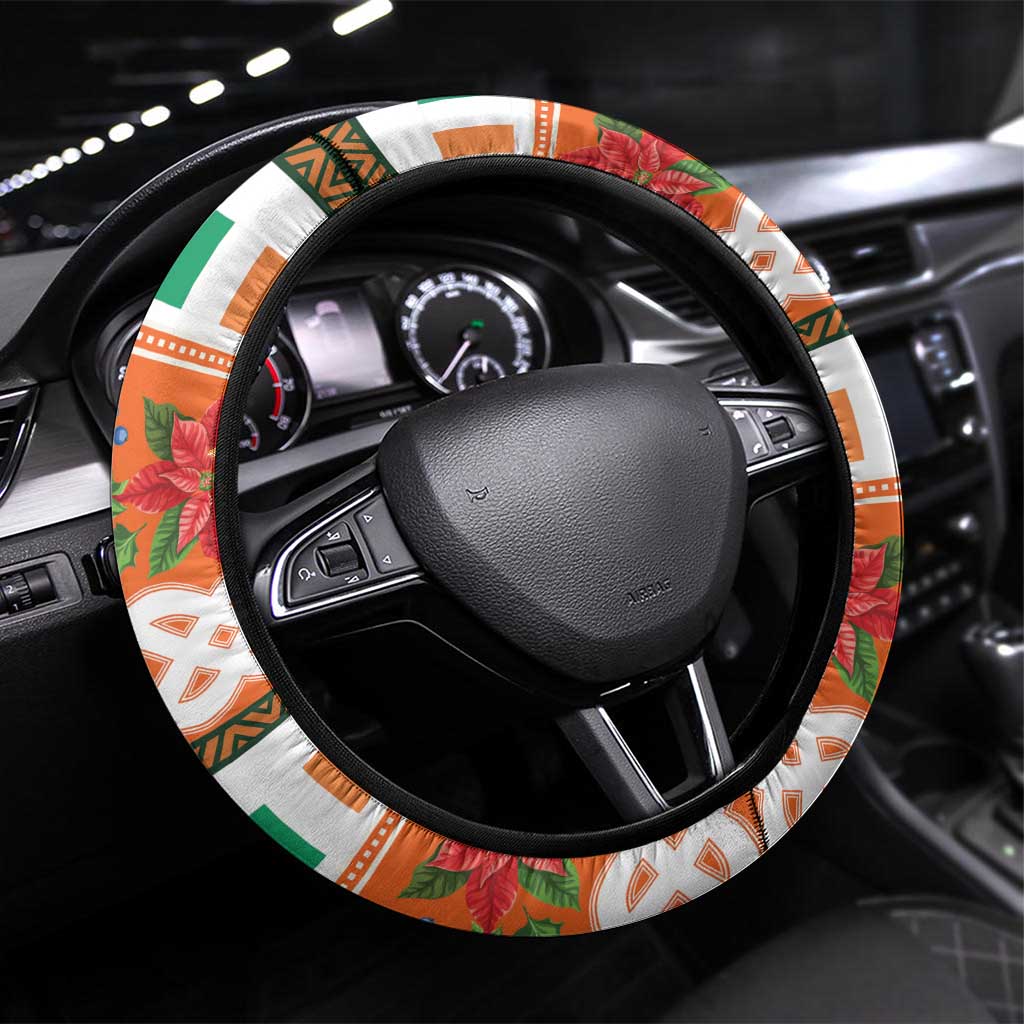 Ireland Christmas Steering Wheel Cover Irish Shamrock Celtic Nollaig Shona Dhuit - Wonder Print Shop