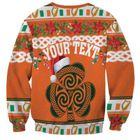 Personalized Ireland Christmas Sweatshirt Irish Shamrock Celtic Nollaig Shona Dhuit - Wonder Print Shop