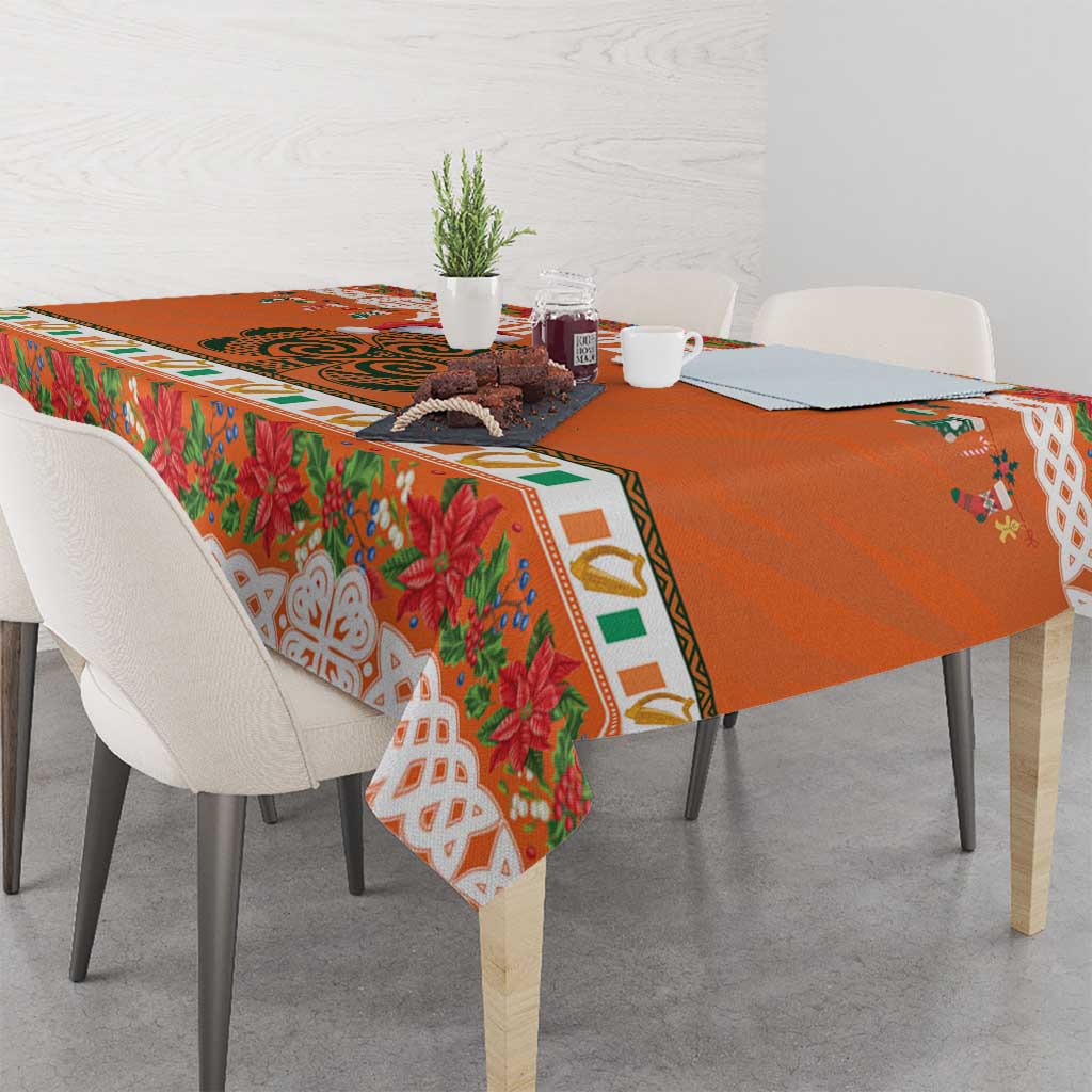 Personalized Ireland Christmas Tablecloth Irish Shamrock Celtic Nollaig Shona Dhuit - Wonder Print Shop
