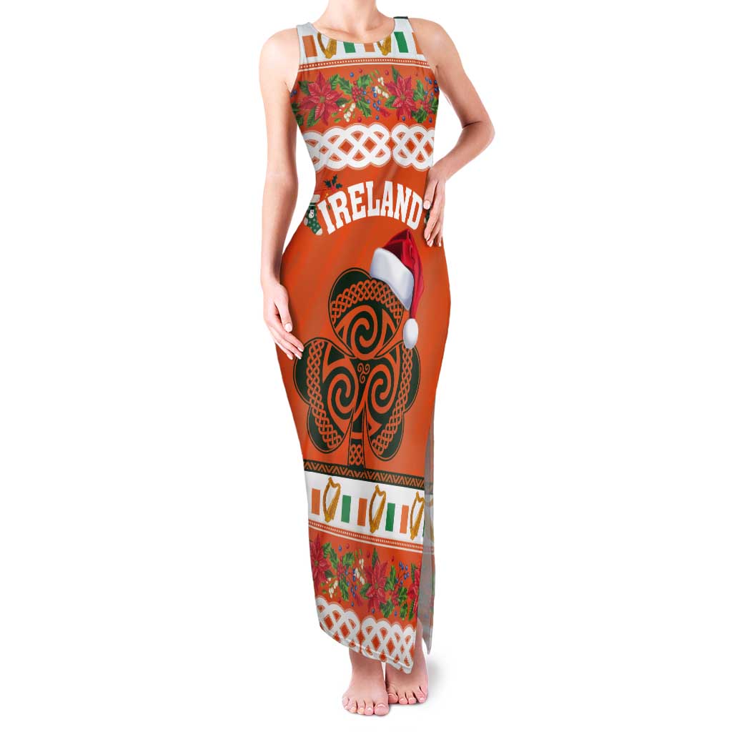 Personalized Ireland Christmas Tank Maxi Dress Irish Shamrock Celtic Nollaig Shona Dhuit - Wonder Print Shop