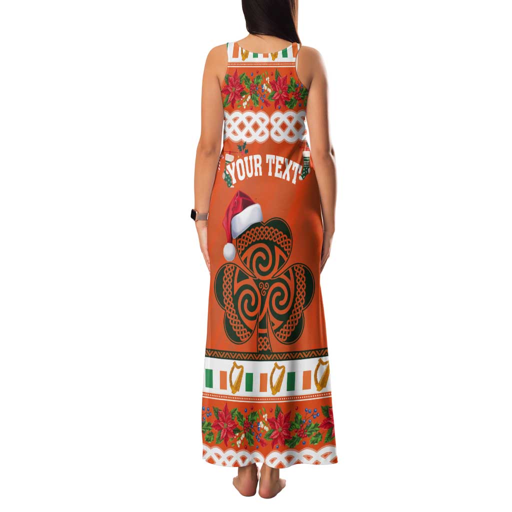 Personalized Ireland Christmas Tank Maxi Dress Irish Shamrock Celtic Nollaig Shona Dhuit - Wonder Print Shop