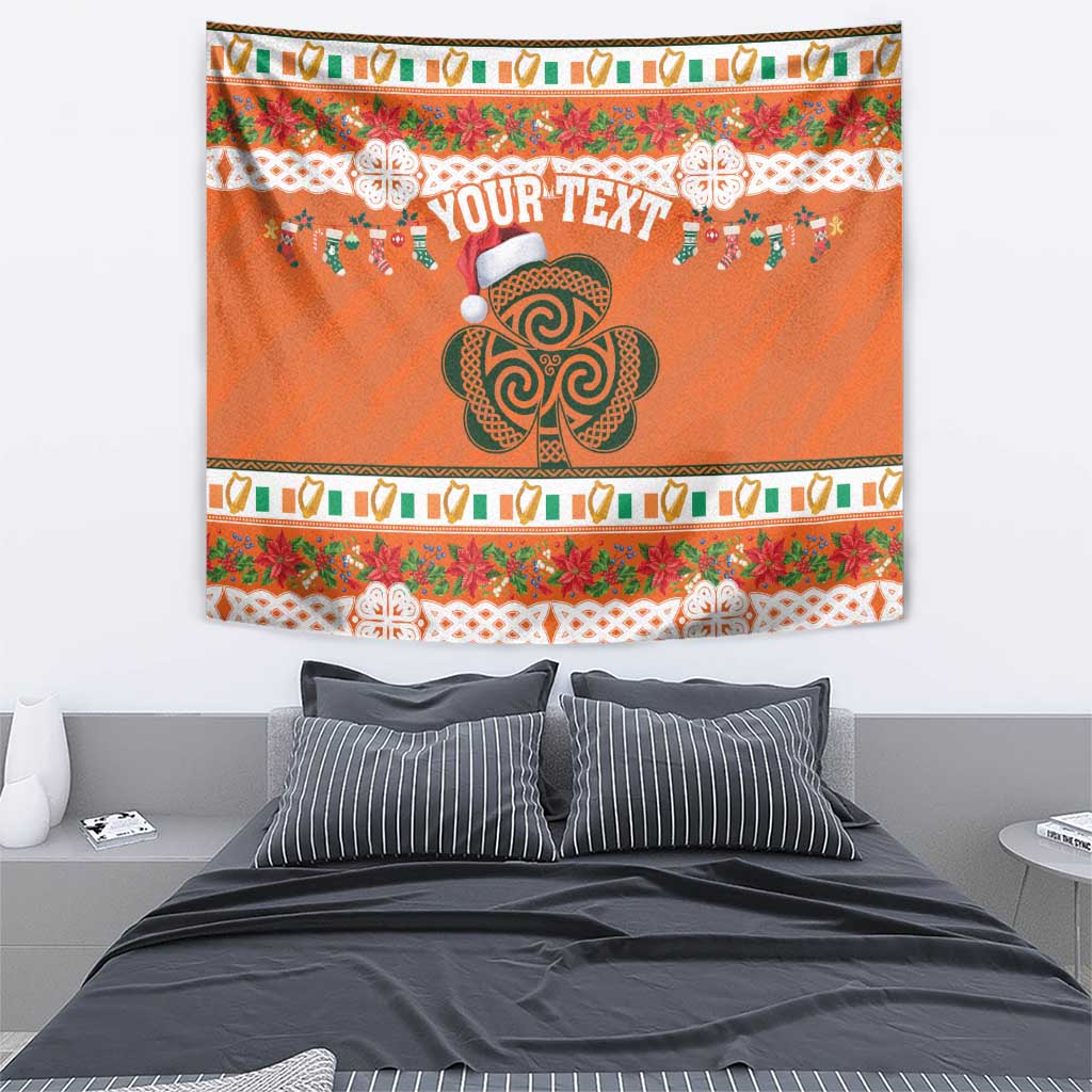 Personalized Ireland Christmas Tapestry Irish Shamrock Celtic Nollaig Shona Dhuit - Wonder Print Shop