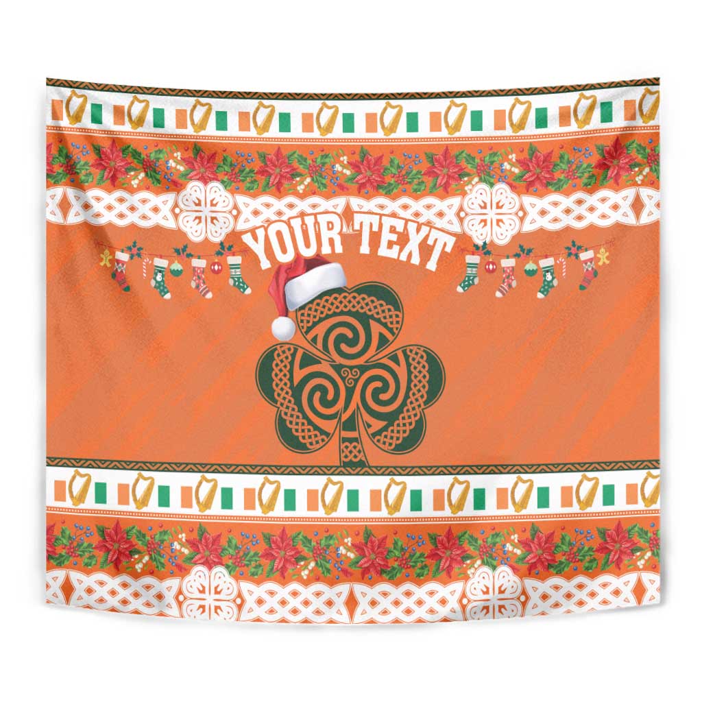 Personalized Ireland Christmas Tapestry Irish Shamrock Celtic Nollaig Shona Dhuit - Wonder Print Shop
