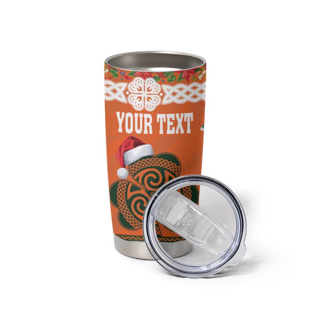 Personalized Ireland Christmas Tumbler Cup Irish Shamrock Celtic Nollaig Shona Dhuit - Wonder Print Shop