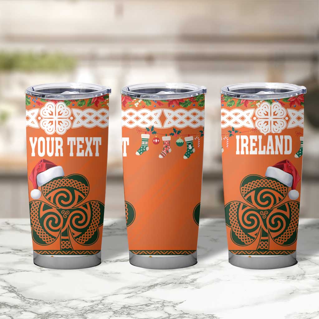 Personalized Ireland Christmas Tumbler Cup Irish Shamrock Celtic Nollaig Shona Dhuit - Wonder Print Shop