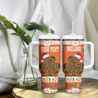 Personalized Ireland Christmas Tumbler With Handle Irish Shamrock Celtic Nollaig Shona Dhuit - Wonder Print Shop