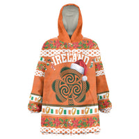 Personalized Ireland Christmas Wearable Blanket Hoodie Irish Shamrock Celtic Nollaig Shona Dhuit - Wonder Print Shop
