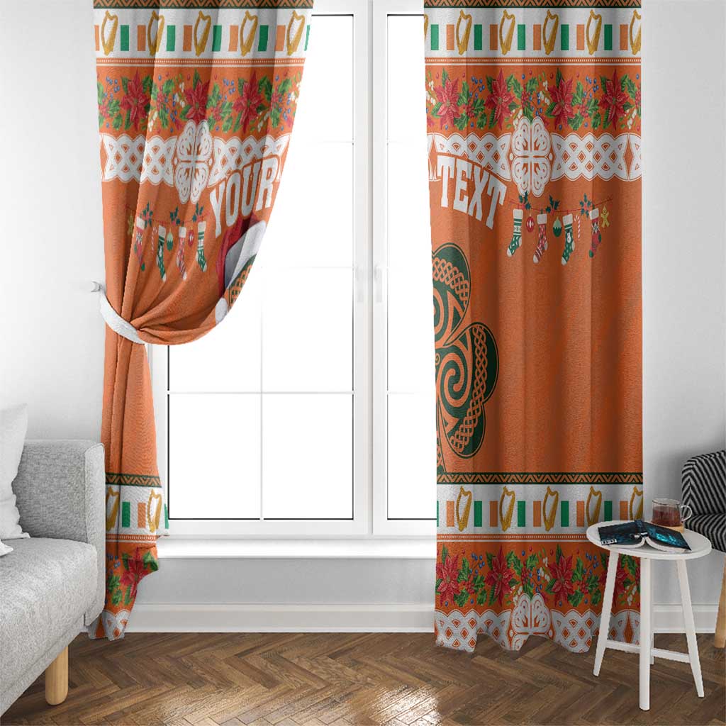 Personalized Ireland Christmas Window Curtain Irish Shamrock Celtic Nollaig Shona Dhuit - Wonder Print Shop