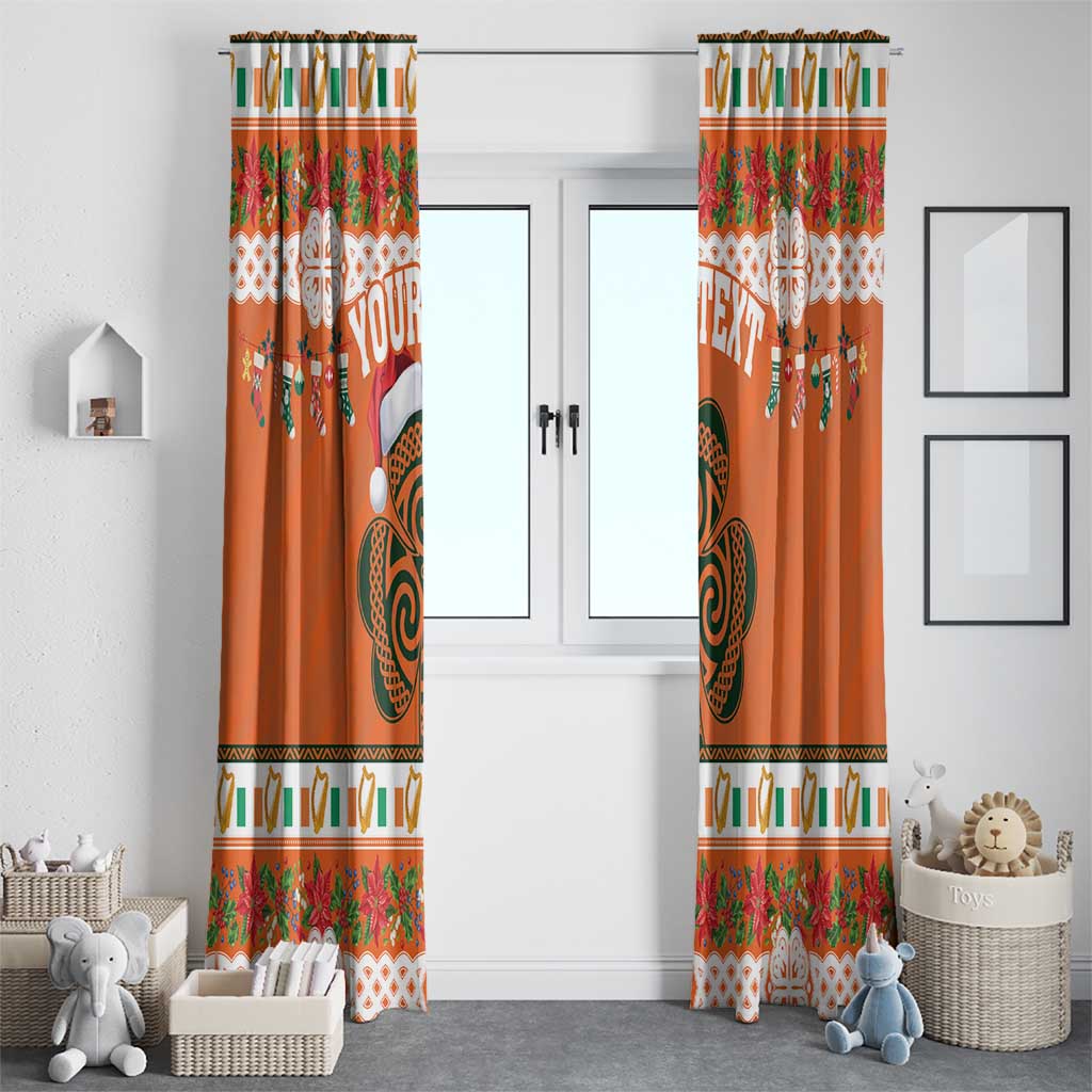 Personalized Ireland Christmas Window Curtain Irish Shamrock Celtic Nollaig Shona Dhuit - Wonder Print Shop