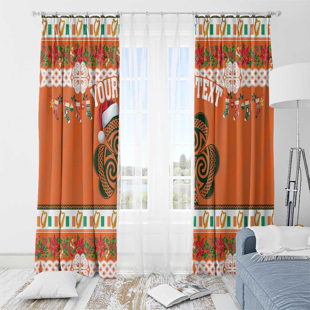 Personalized Ireland Christmas Window Curtain Irish Shamrock Celtic Nollaig Shona Dhuit - Wonder Print Shop