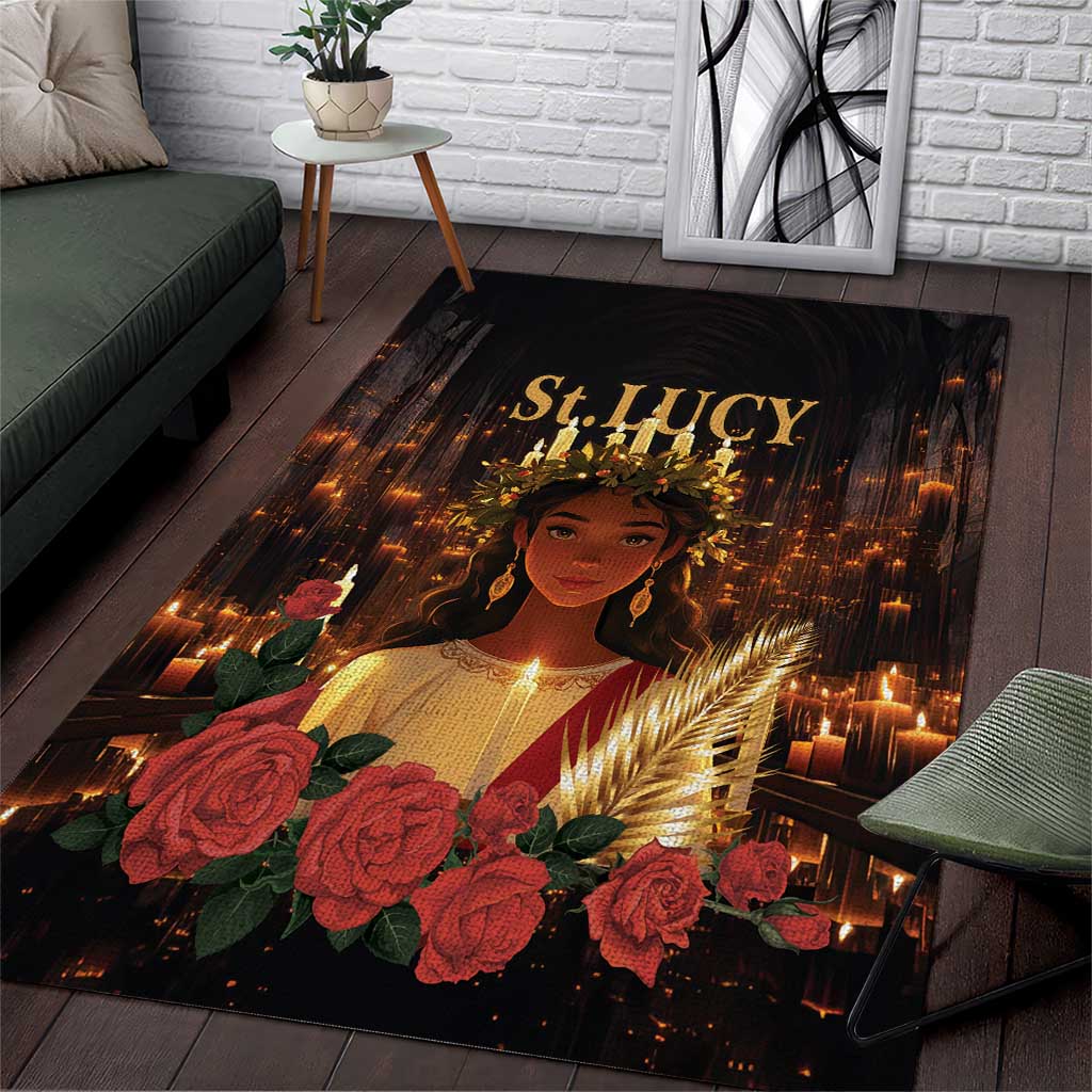 Happy St. Lucy Area Rug Light of Christ - Wonder Print Shop